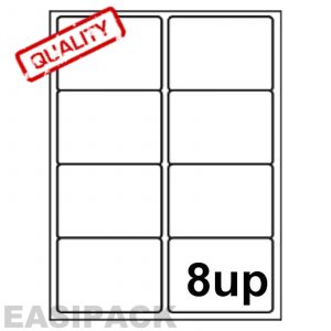 A4 Sheet Address Labels white – 8 UP – 99.1mm x 67.7mm – EasiPack